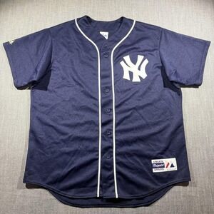 Vintage New York Yankees Jersey Mens XL Blue MLB Baseball Matsui 55 Majestic